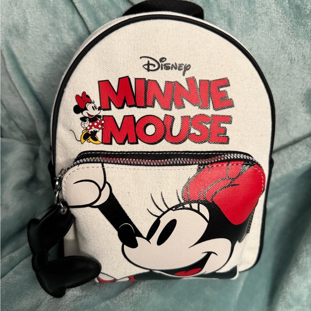 Primark Disney Minnie Mouse Backpack - White, Red, and Black Canvas NWT